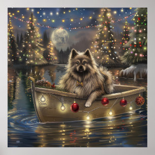 Keeshond Weihnachtsfestreise Poster