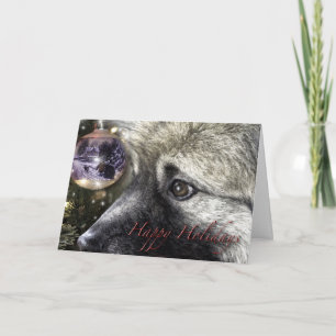 Keeshond-Weihnachtskarte Feiertagskarte