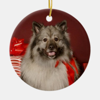 Keeshond-Weihnachtsverzierung Keramik Ornament