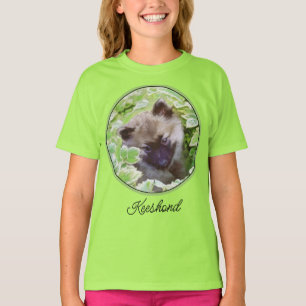 Keeshond-Welpe im Garten Gemälde Original Kunst T-Shirt