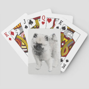 Keeshond-Welpenzeichnung - Süße originelle Hundeku Spielkarten