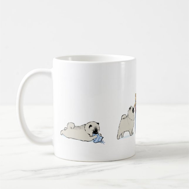 Keeshond Welppies Christmas | Niedlich Keesie Holi Kaffeetasse (Links)