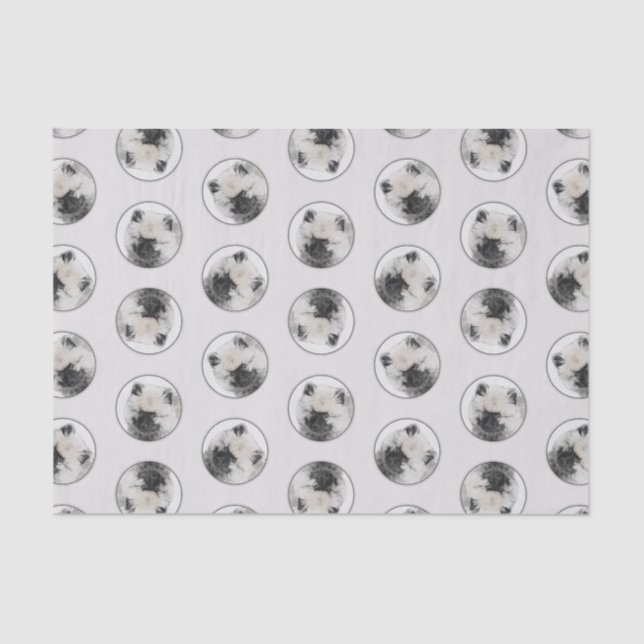 Keeshond Zeichnend Schlüssel Welpe Niedlich Origin Seidenpapier (Vorderseite)