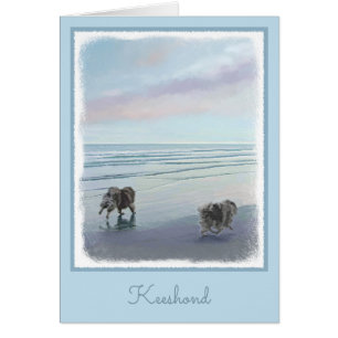 Keeshonds an der Küste Malerei Hund Kunst