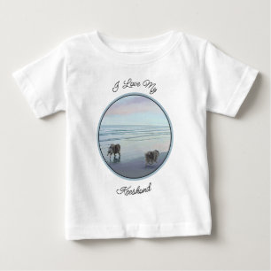 Keeshonds an der Küste Malerei Hund Kunst Baby T-shirt