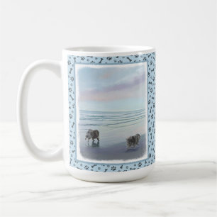 Keeshonds an der Küste Malerei Hund Kunst Kaffeetasse