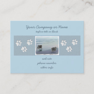 Keeshonds an der Küste Malerei Hund Kunst Visitenkarte