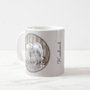 Keeshonds at Gate Painting - Original Dog Art Kaffeetasse