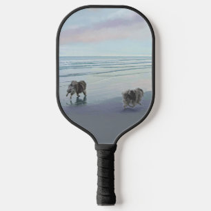 Keeshonds at the Seashore Painting Dog Art Pickleb Pickleball Schläger