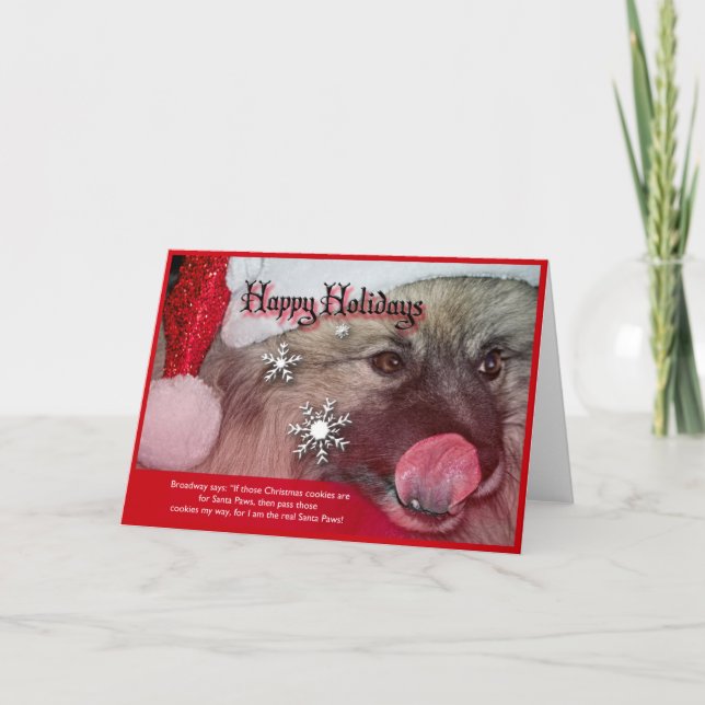 Keeshondweihnachtskarten Feiertagskarte (Vorderseite)