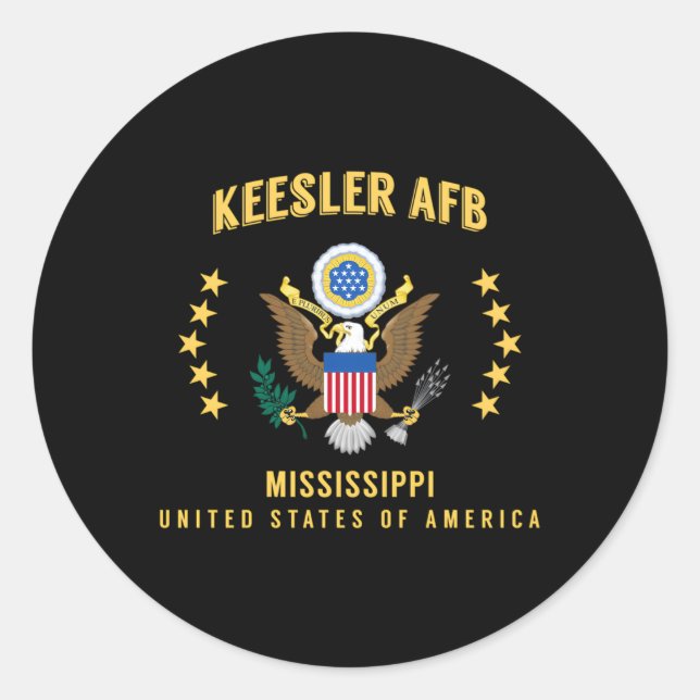 Keesler Afb Runder Aufkleber (Vorderseite)