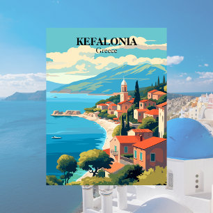 Kefalonia, Griechenland Illustration Postkarte