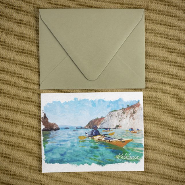 Kefalonia Griechenland Küstensicht Postkarte (kefalonia greece coastal view postcard)