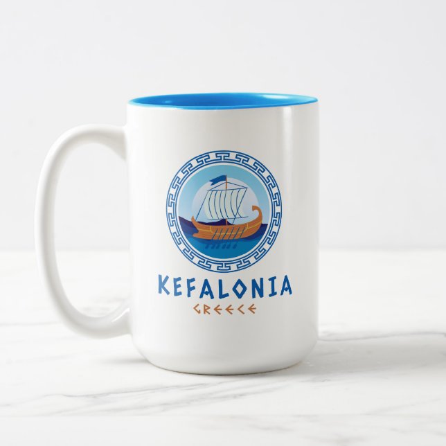 Kefalonia, Griechenland Zweifarbige Tasse (Links)