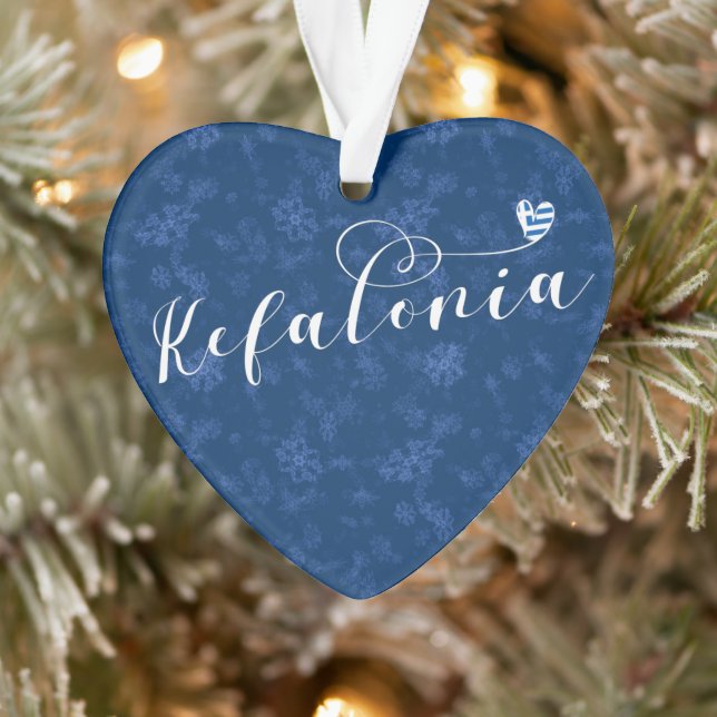 Kefalonia Heart Flag, Cephalonia, griechische Inse Ornament (Baum)