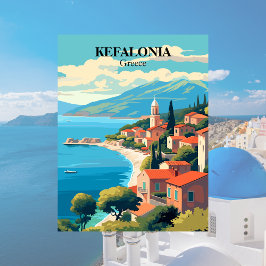 Kefalonia, Illustration Griechenland Postkarte