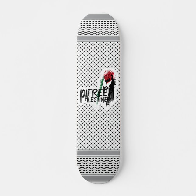 Keffiyeh Free Palestine Skateboard (Vorne)