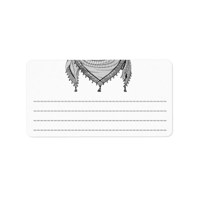 Keffiyeh palästinensischer Scarf Traditionelles Ge Adressaufkleber (Vorne)
