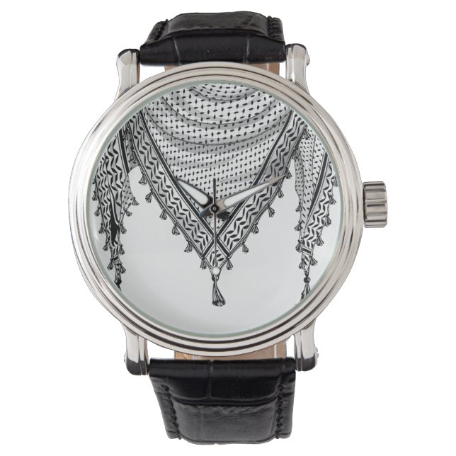 Keffiyeh palästinensischer Scarf Traditionelles Ge Armbanduhr (Vorderseite)