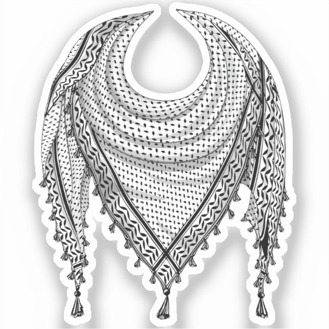 Keffiyeh palästinensischer Scarf Traditionelles Ge Aufkleber (Vorderseite)