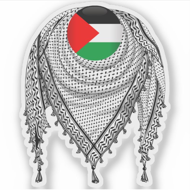 Keffiyeh palästinensischer Scarf Traditionelles Ge Aufkleber (Vorderseite)