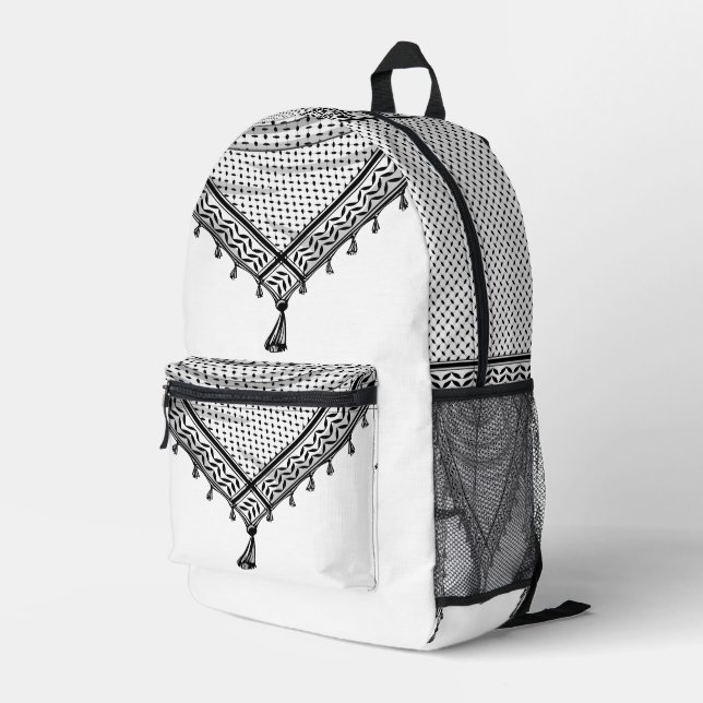 Keffiyeh palästinensischer Scarf Traditionelles Ge Bedruckter Rucksack (Rückseitige Ecke Rechts)