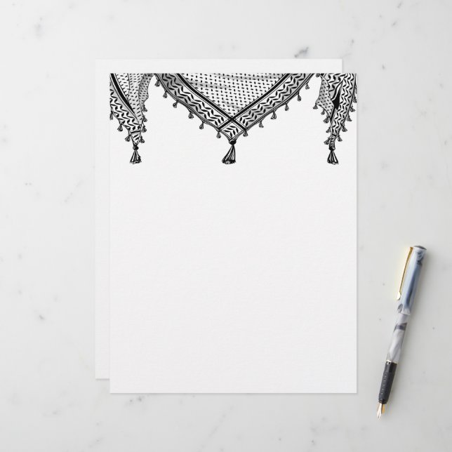 Keffiyeh palästinensischer Scarf Traditionelles Ge Briefbogen (Vorderseite/Rückseite Beispiel)