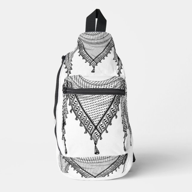 Keffiyeh palästinensischer Scarf Traditionelles Ge Crossbody Bag (Vorderseite)