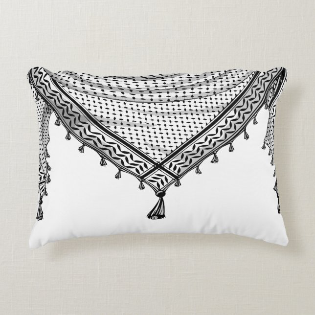 Keffiyeh palästinensischer Scarf Traditionelles Ge Dekokissen (Vorderseite)