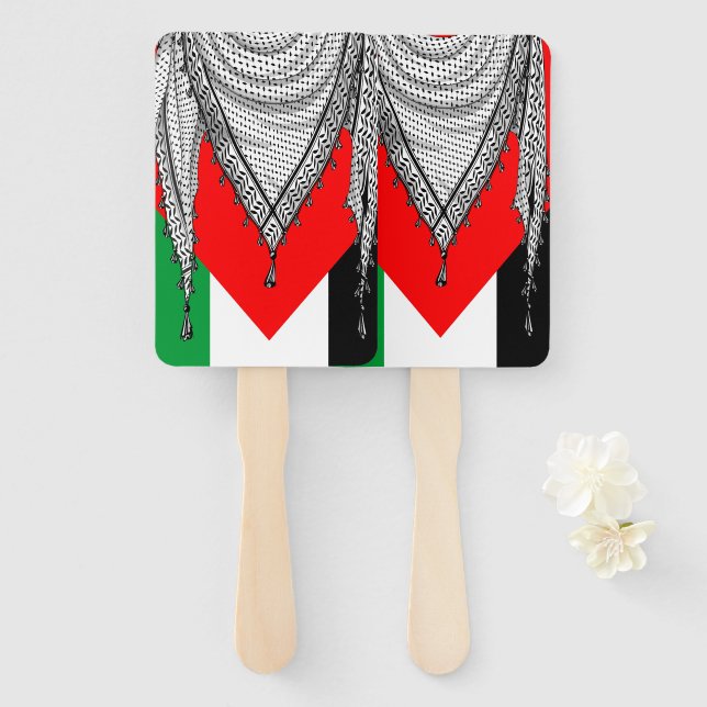 Keffiyeh palästinensischer Scarf Traditionelles Ge Fächer (Vorne und Hinten)