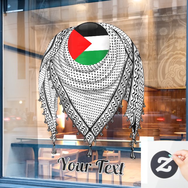 Keffiyeh palästinensischer Scarf Traditionelles Ge Fensteraufkleber (Café-Fenster)
