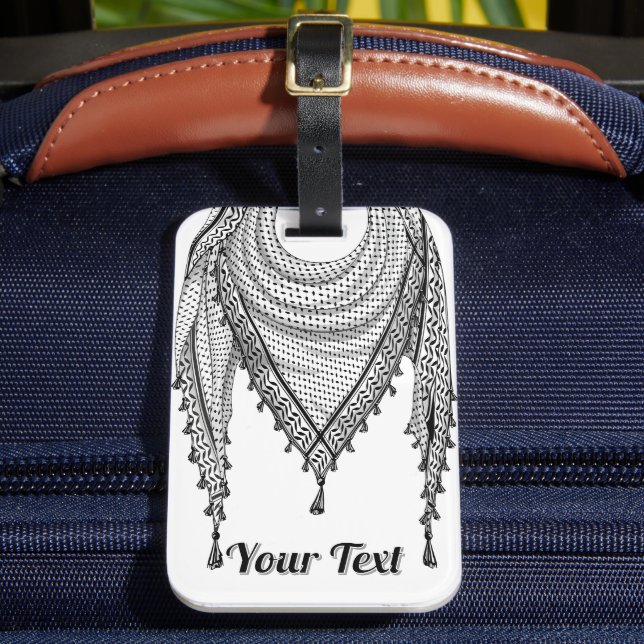 Keffiyeh palästinensischer Scarf Traditionelles Ge Gepäckanhänger (Vorderseite Insitu 2)