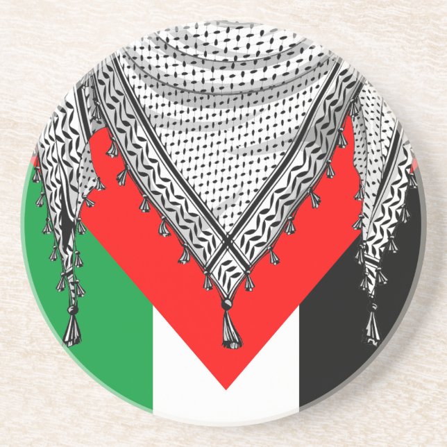 Keffiyeh palästinensischer Scarf Traditionelles Ge Getränkeuntersetzer (Vorne)