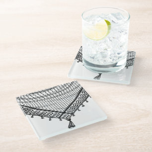 Keffiyeh palästinensischer Scarf Traditionelles Ge Glasuntersetzer