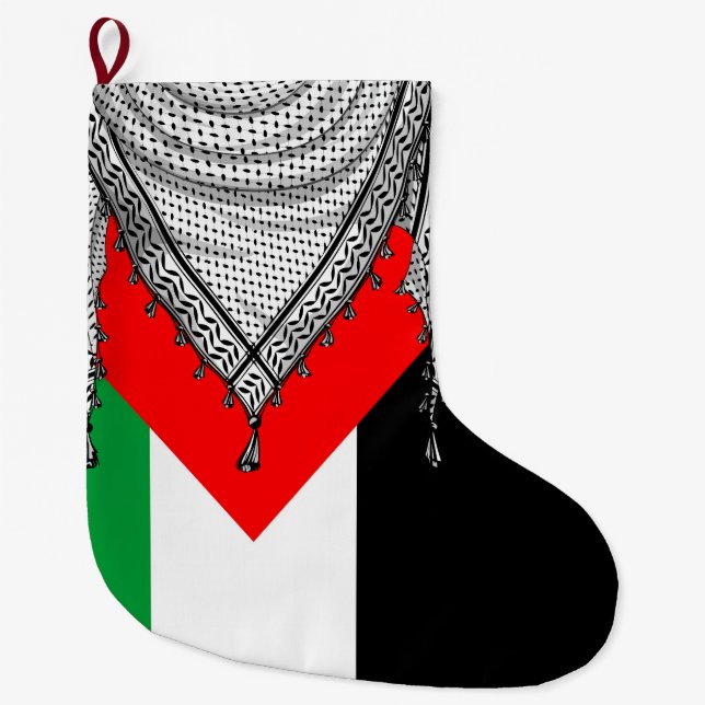 Keffiyeh palästinensischer Scarf Traditionelles Ge Großer Weihnachtsstrumpf (Vorderseite)