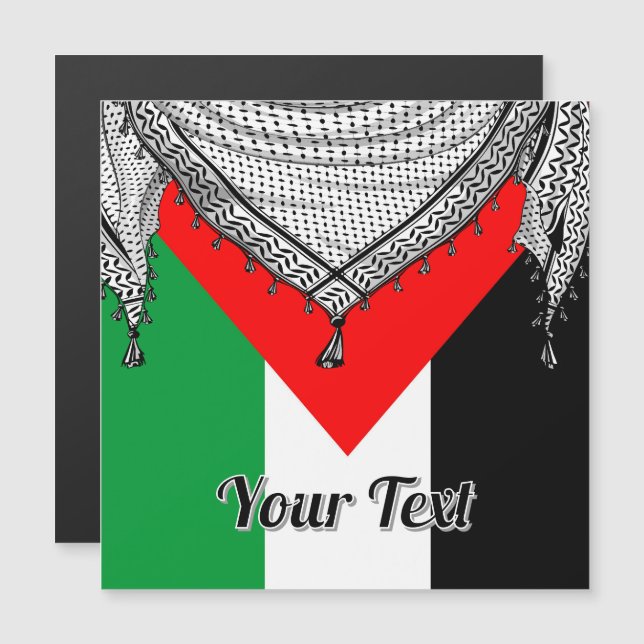 Keffiyeh palästinensischer Scarf Traditionelles Ge Magnetkarte (Vorne/Hinten)