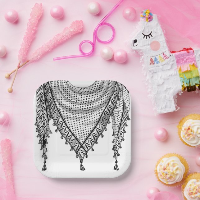 Keffiyeh palästinensischer Scarf Traditionelles Ge Pappteller (Party)