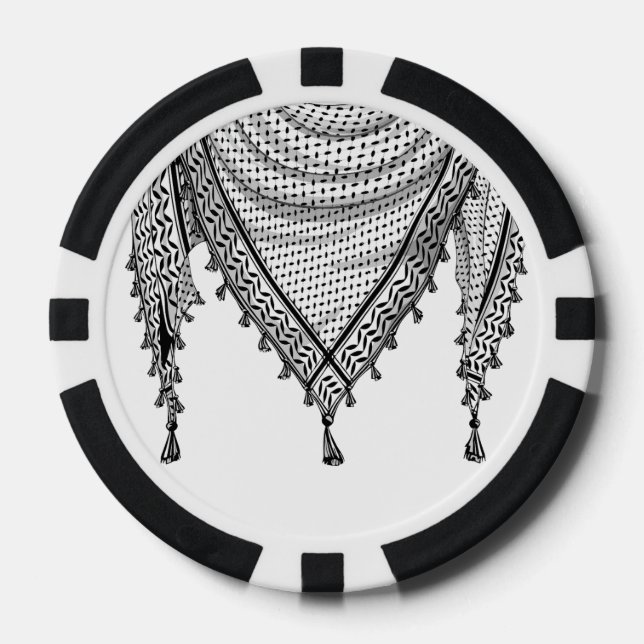 Keffiyeh palästinensischer Scarf Traditionelles Ge Pokerchips (Vorderseite)