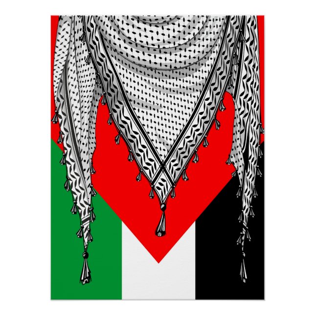Keffiyeh palästinensischer Scarf Traditionelles Ge Poster (Vorderseite)