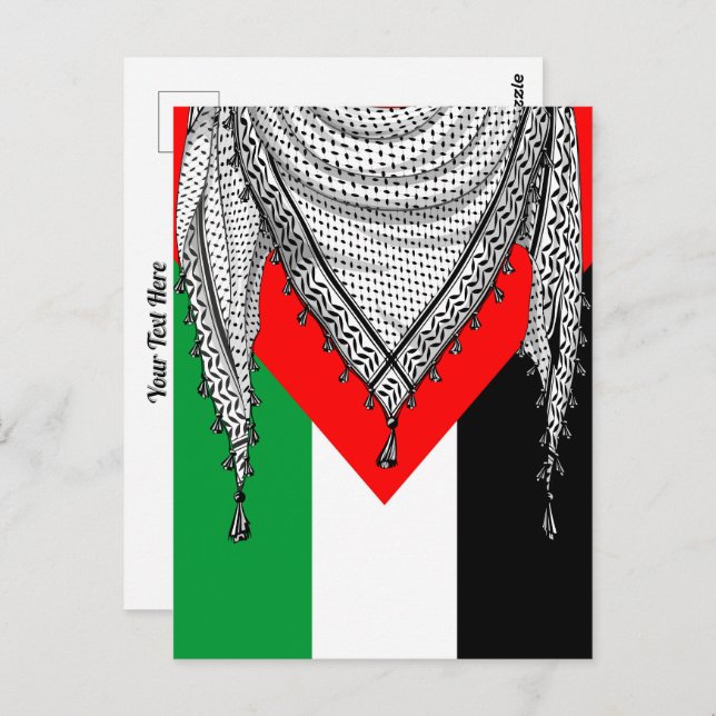 Keffiyeh palästinensischer Scarf Traditionelles Ge Postkarte (Vorne/Hinten)