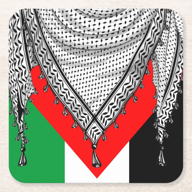 Keffiyeh palästinensischer Scarf Traditionelles Ge Rechteckiger Pappuntersetzer (Vorderseite)