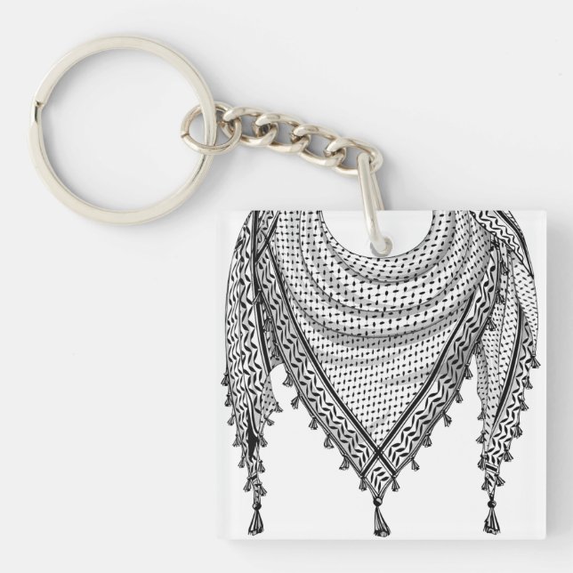Keffiyeh palästinensischer Scarf Traditionelles Ge Schlüsselanhänger (Vorderseite)