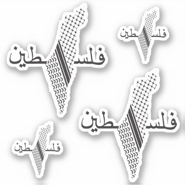 Keffiyeh Palestine Pattern Map Aufkleber (Vorderseite)