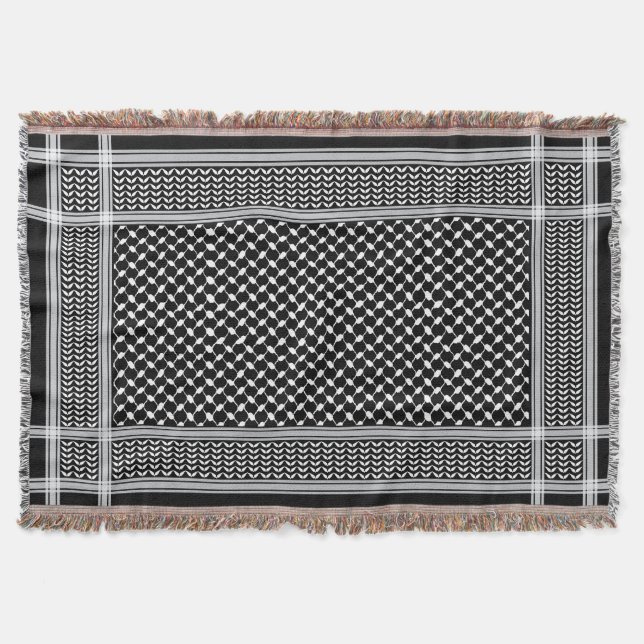 Keffiyeh Palestine Pattern White Decke (Vorderseite)