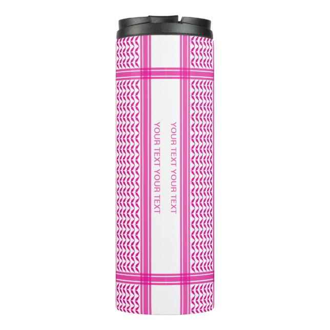Keffiyeh Pink Palestine Pattern Thermosbecher (Rückseite)