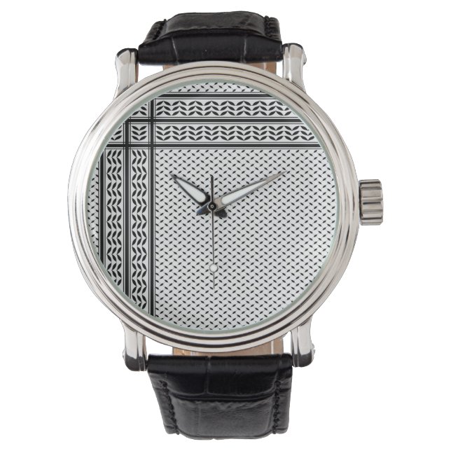 Keffiyeh-Symbol des palästinensischen Widerstandsm Armbanduhr (Vorderseite)