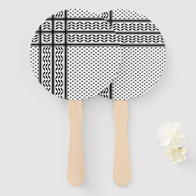 Keffiyeh-Symbol des palästinensischen Widerstandsm Fächer (Vorne und Hinten)