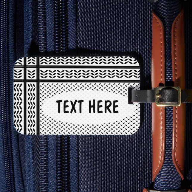 Keffiyeh-Symbol des palästinensischen Widerstandsm Gepäckanhänger (Vorderseite Insitu 4)