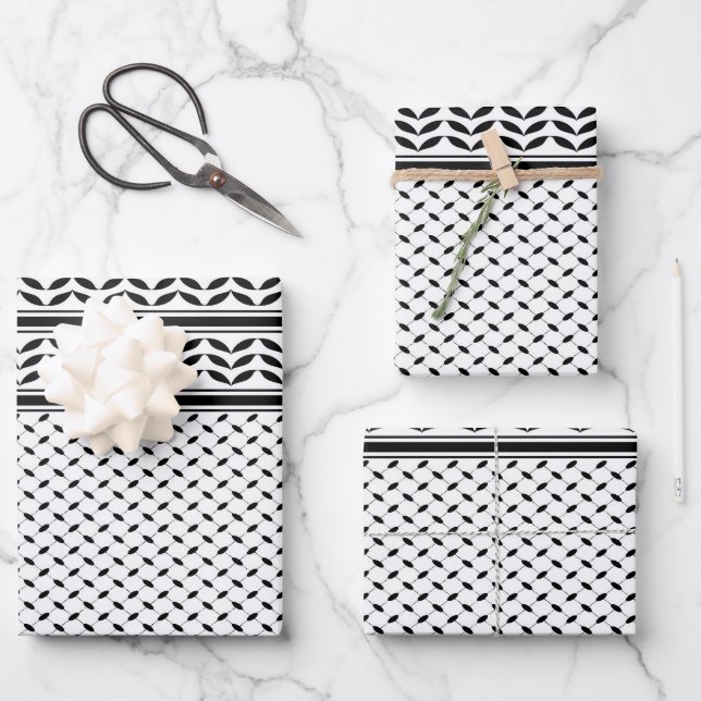 Keffiyeh-Symbol des palästinensischen Widerstandsm Geschenkpapier Set (Vorderseite)