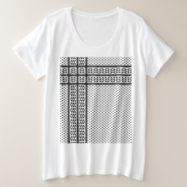 Keffiyeh-Symbol des palästinensischen Widerstandsm Große Größe T-Shirt (Design vorne)